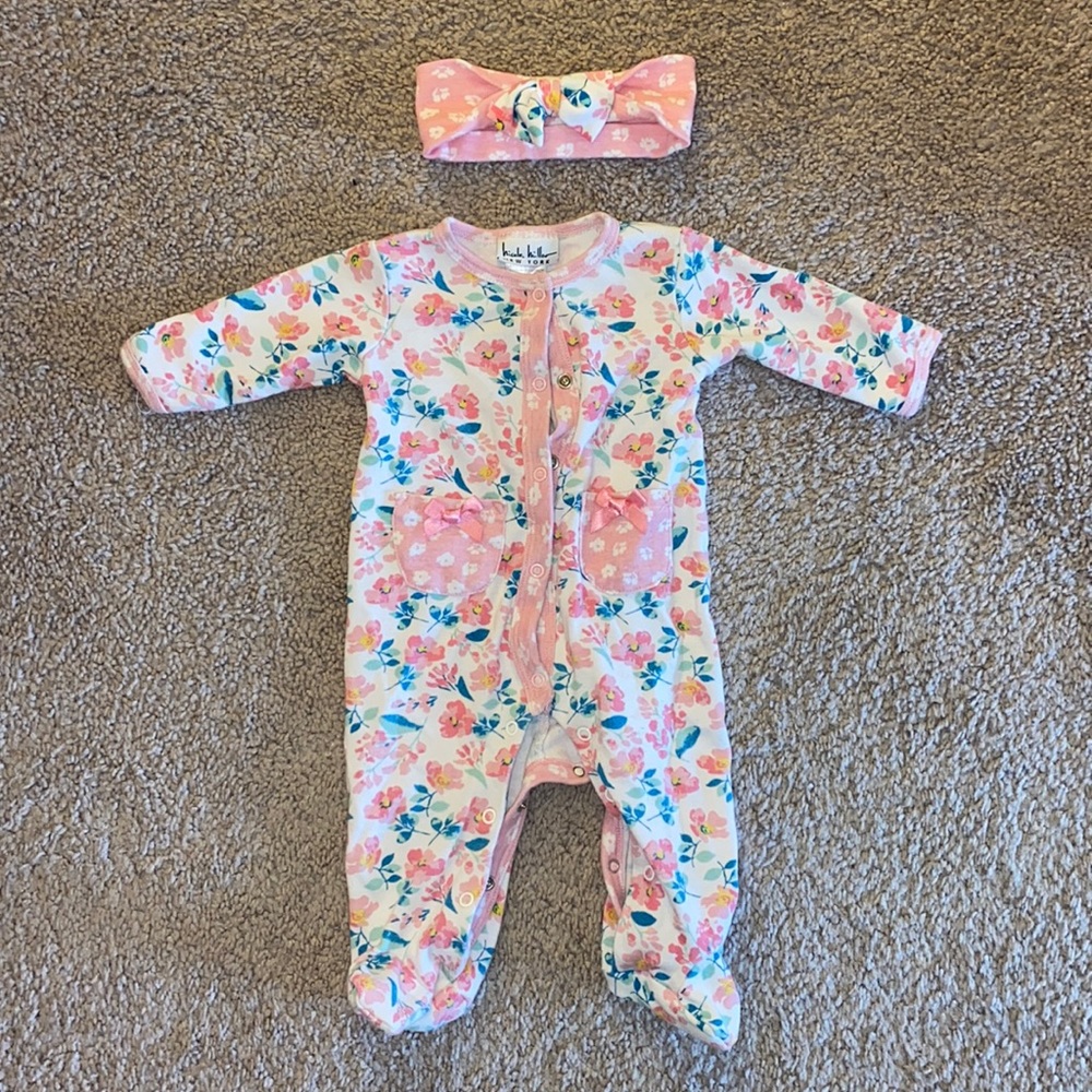Precious Nicole Miller onesie with headband